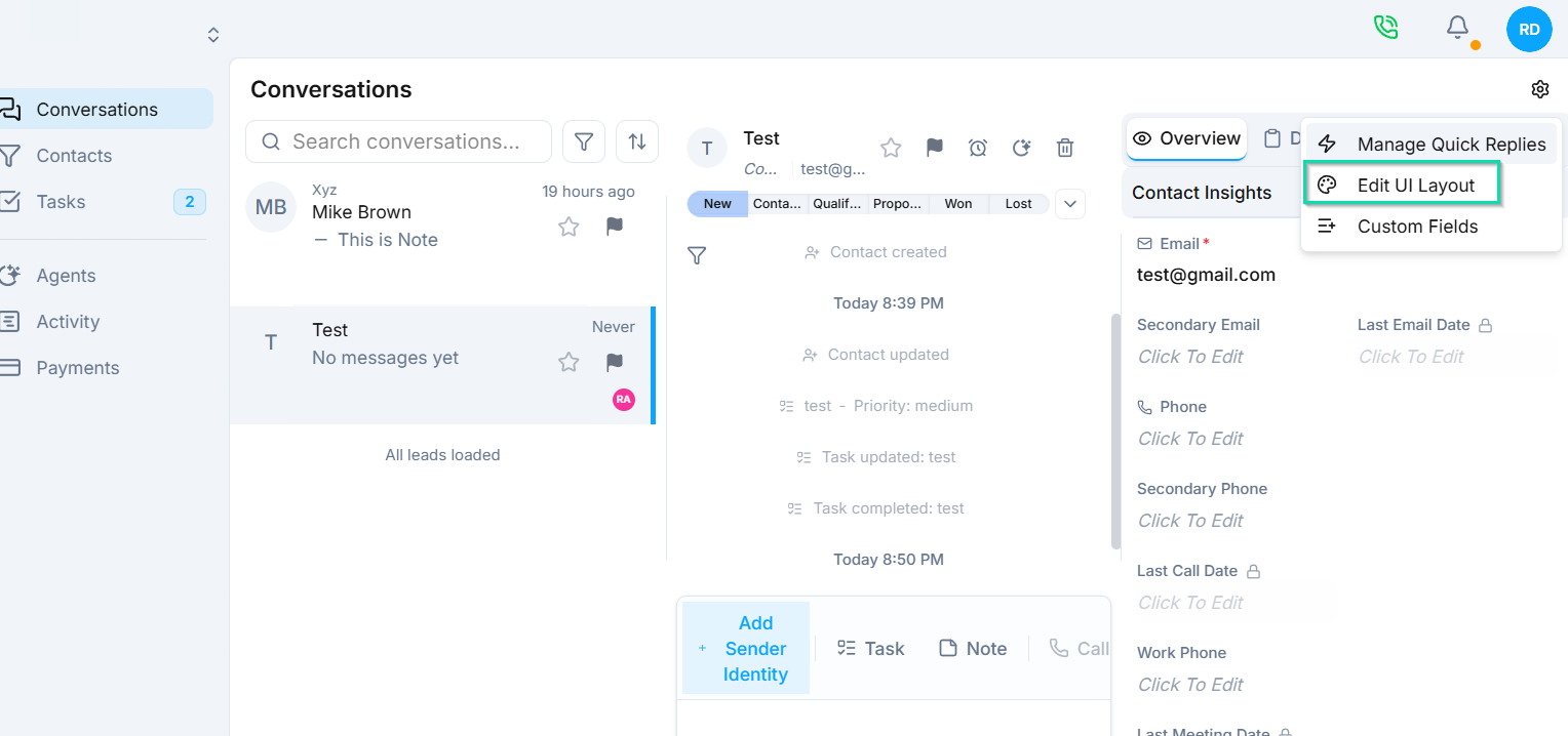 Customizing the Layout